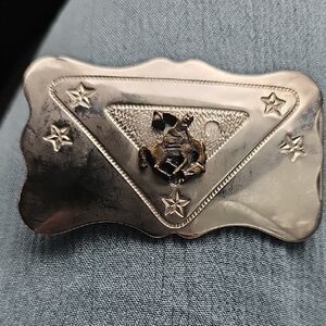Western Star Silver and Gold Belt Buckle